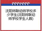 沈阳师联幼师学校多少学生(沈阳师联幼师学校学生人数)