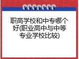 职高学校和中专哪个好(职业高中与中等专业学校比较)