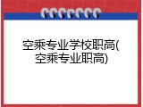 空乘专业学校职高(空乘专业职高)