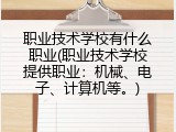 职业技术学校有什么职业(职业技术学校提供职业：机械、电子、计算机等。)