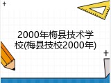 2000年梅县技术学校(梅县技校2000年)