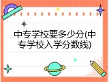 中专学校要多少分(中专学校入学分数线)