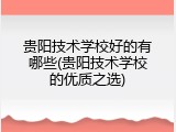 贵阳技术学校好的有哪些(贵阳技术学校的优质之选)