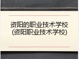 资阳的职业技术学校(资阳职业技术学校)