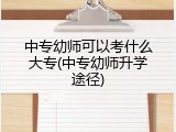 中专幼师可以考什么大专(中专幼师升学途径)