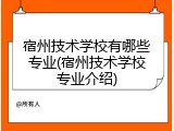 宿州技术学校有哪些专业(宿州技术学校专业介绍)