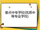 重点中专学校(优质中等专业学校)