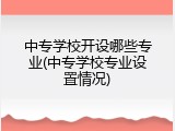 中专学校开设哪些专业(中专学校专业设置情况)