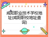 咸阳职业技术学校地址(咸阳职校地址查询)