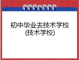 初中毕业去技术学校(技术学校)