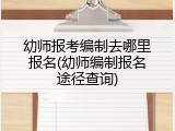 幼师报考编制去哪里报名(幼师编制报名途径查询)