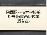 陕西职业技术学校单招专业(陕西职校单招专业)