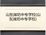 山东潍坊中专学校(山东潍坊中专学校)