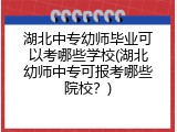 湖北中专幼师毕业可以考哪些学校(湖北幼师中专可报考哪些院校？)