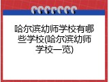 哈尔滨幼师学校有哪些学校(哈尔滨幼师学校一览)
