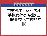 广东省理工职业技术学校有什么专业(理工职业技术学校的专业)