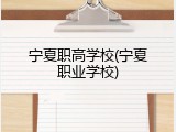 宁夏职高学校(宁夏职业学校)