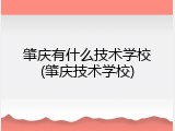 肇庆有什么技术学校(肇庆技术学校)