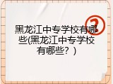 黑龙江中专学校有哪些(黑龙江中专学校有哪些？)