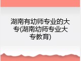湖南有幼师专业的大专(湖南幼师专业大专教育)
