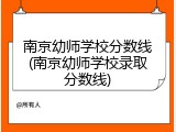 南京幼师学校分数线(南京幼师学校录取分数线)