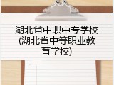 湖北省中职中专学校(湖北省中等职业教育学校)