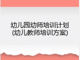 幼儿园幼师培训计划(幼儿教师培训方案)