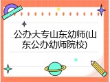 公办大专山东幼师(山东公办幼师院校)