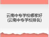 云南中专学校哪家好(云南中专学校排名)