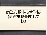 商洛市职业技术学校(商洛市职业技术学校)