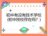 初中有没有技术学校(初中技校存在吗？)
