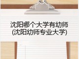 沈阳哪个大学有幼师(沈阳幼师专业大学)