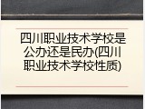 四川职业技术学校是公办还是民办(四川职业技术学校性质)