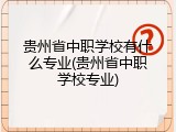 贵州省中职学校有什么专业(贵州省中职学校专业)