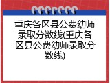 重庆各区县公费幼师录取分数线(重庆各区县公费幼师录取分数线)