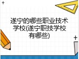遂宁的哪些职业技术学校(遂宁职技学校有哪些)