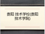 贵阳 技术学校(贵阳技术学院)