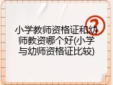 小学教师资格证和幼师教资哪个好(小学与幼师资格证比较)