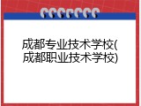 成都专业技术学校(成都职业技术学校)