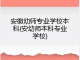 安徽幼师专业学校本科(安幼师本科专业学校)