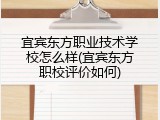 宜宾东方职业技术学校怎么样(宜宾东方职校评价如何)