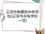 云浮市有哪些中专学校(云浮市中专学校一览)