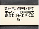 郑州电力高等职业技术学校单招(郑州电力高等职业技术学校单招)