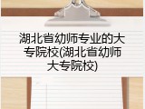 湖北省幼师专业的大专院校(湖北省幼师大专院校)
