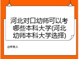 河北对口幼师可以考哪些本科大学(河北幼师本科大学选择)