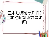 三本幼师前景咋样(三本幼师就业前景如何)