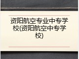 资阳航空专业中专学校(资阳航空中专学校)