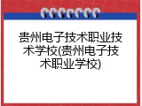 贵州电子技术职业技术学校(贵州电子技术职业学校)