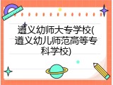 遵义幼师大专学校(遵义幼儿师范高等专科学校)