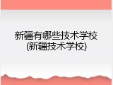 新疆有哪些技术学校(新疆技术学校)